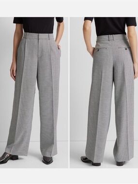 Club Monaco Gray Wide-Leg Tailored Trousers